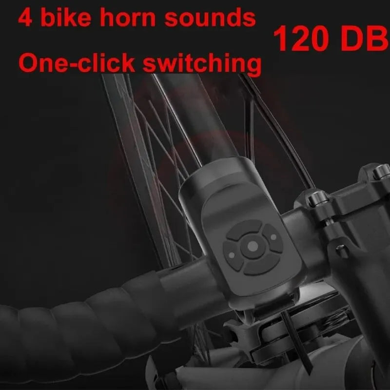 Elektrische Fahrradklingel mit 4 Tönen, Vibrationsalarm, wasserdicht & wiederaufladbar – für Mountainbikes