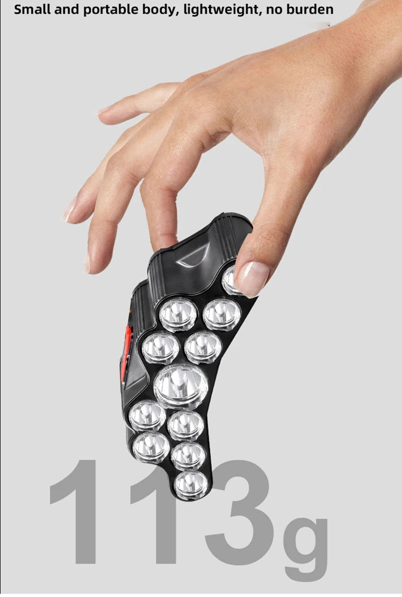 LED Stirnlampe USB wiederaufladbar – starke Leuchtkraft, integrierter Akku, Outdoor/Fischen