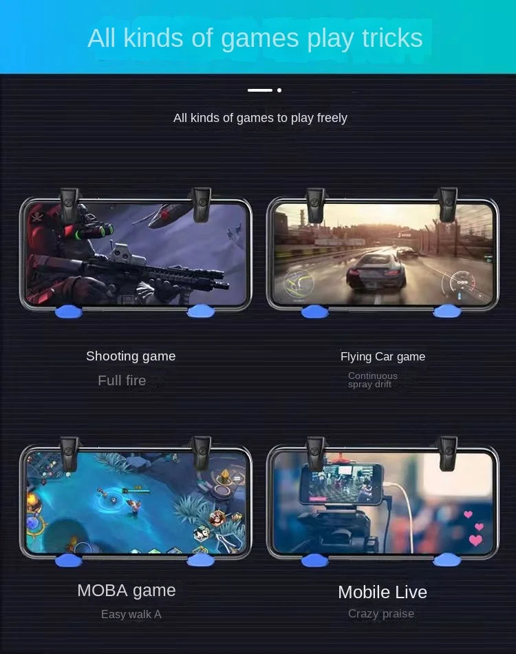Magnetischer iPad FPS Gaming Controller mit 6-, 7- und 8-Finger Steuerung, 3-fach verstellbar