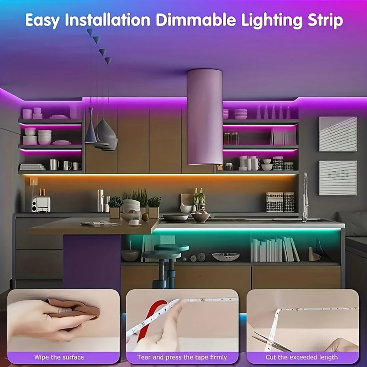 1–20 m LED-Strip RGB mit 24/44-Tasten-Fernbedienung für Zuhause, Schlafzimmer, Party, TV-Hintergrundbeleuchtung
