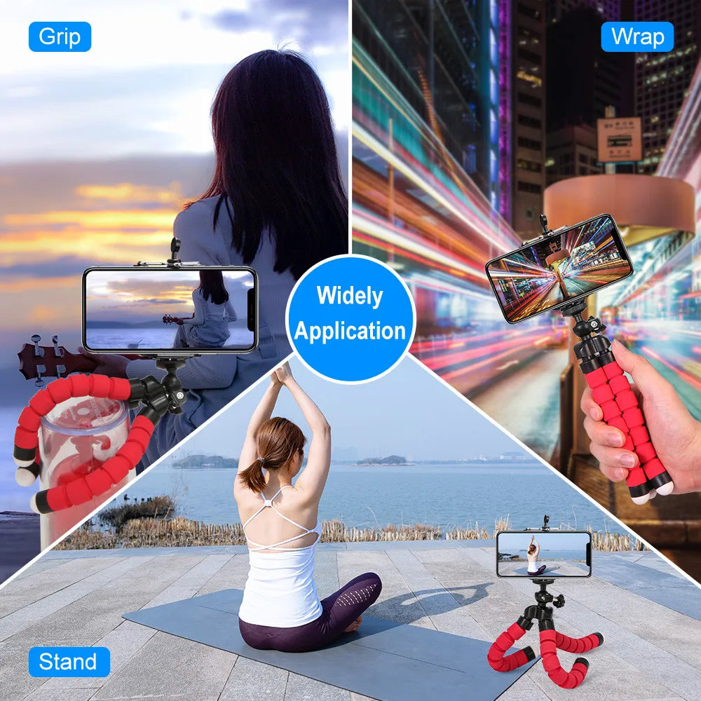 Flexibles Octopus Stativ für Handy, Kamera, Selfie, Monopod mit Fernsteuerung