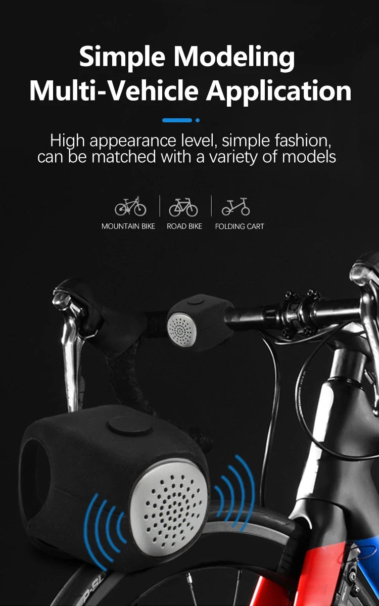 Elektrische Fahrradklingel mit 3 Soundmodi – lautes Horn für MTB, Rennrad & Motorrad