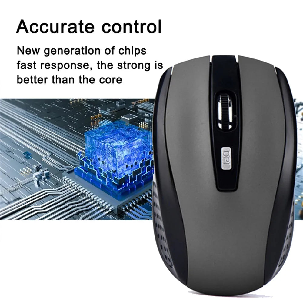 Kabellose leise Maus 2.4G – Tragbare Office-Maus mit einstellbarem DPI für Laptop & PC