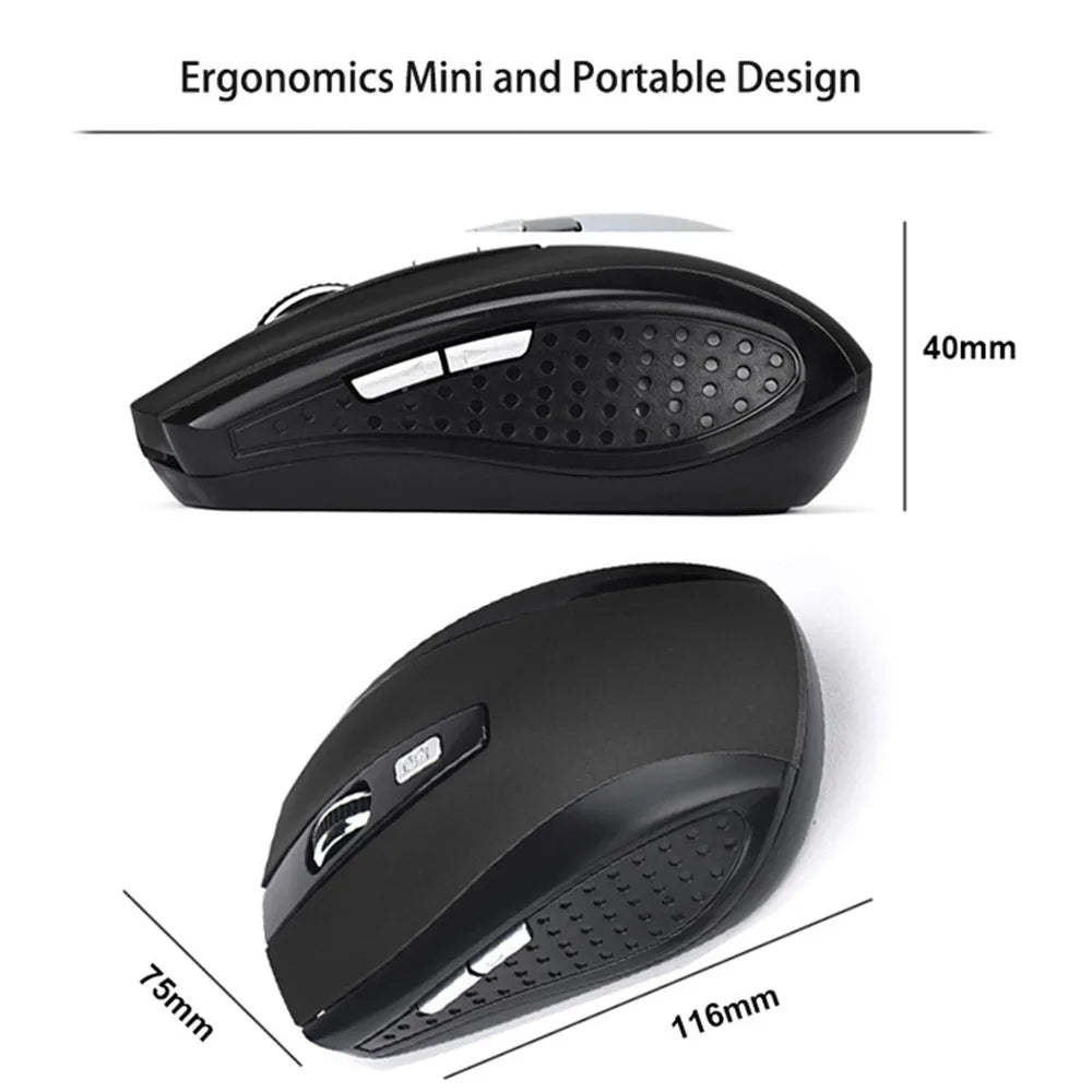 Kabellose leise Maus 2.4G – Tragbare Office-Maus mit einstellbarem DPI für Laptop & PC