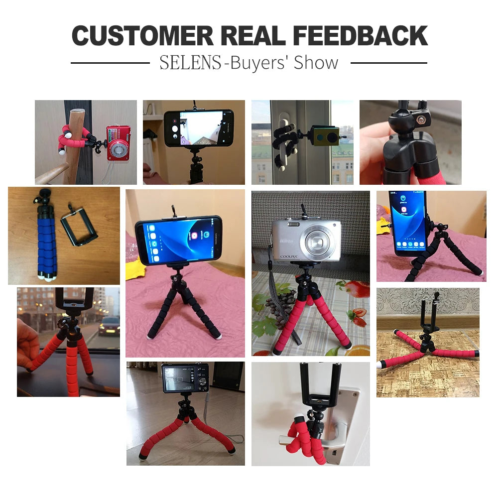 Flexibles Octopus Stativ für Handy, Kamera, Selfie, Monopod mit Fernsteuerung