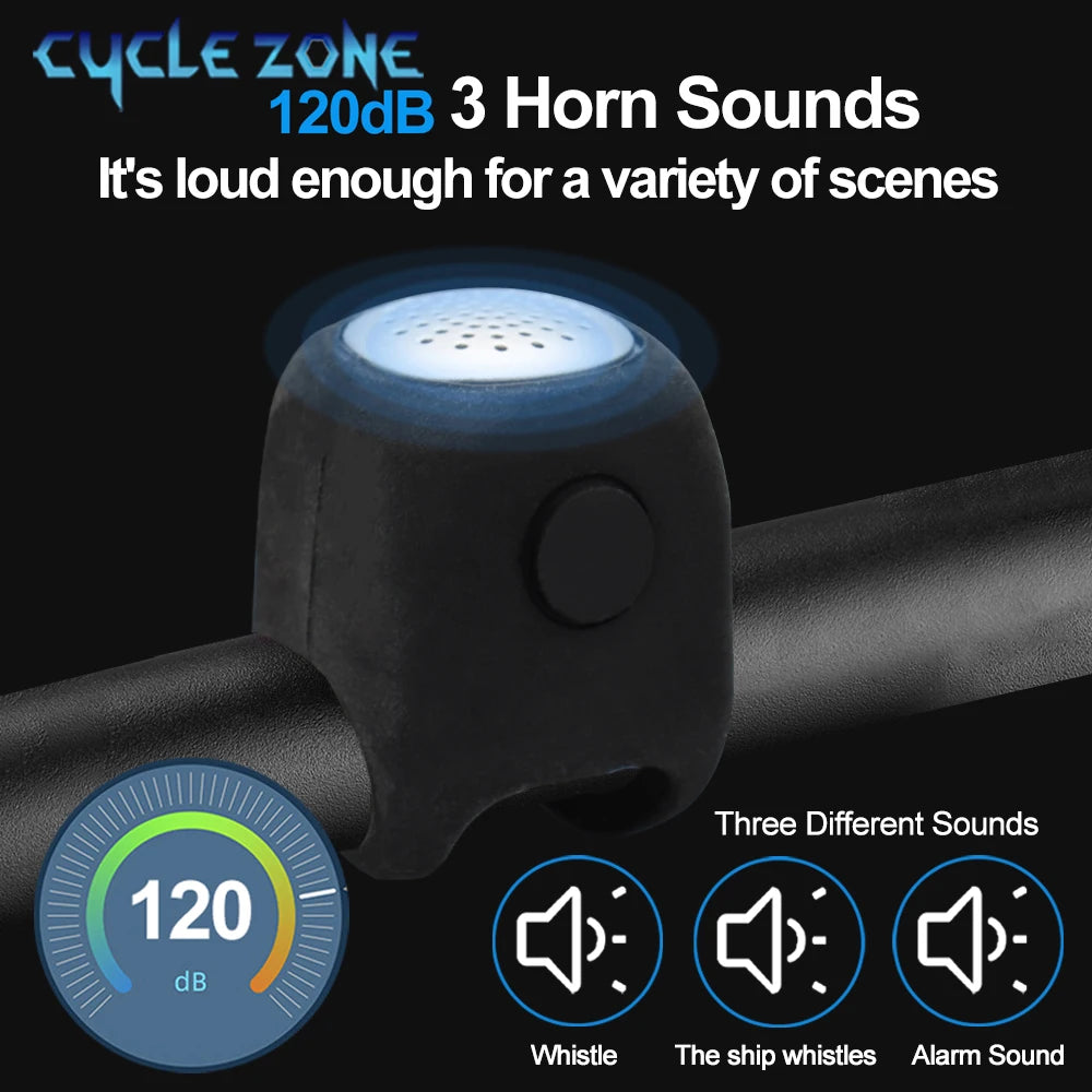 Elektrische Fahrradklingel mit 3 Soundmodi – lautes Horn für MTB, Rennrad & Motorrad