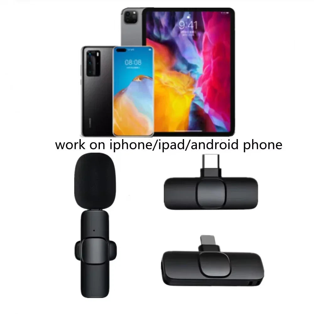 Kabelloses Lavalier-Mikrofon für iPhone & Android – tragbar, lange Akkulaufzeit, ideal für Aufnahme, Livestream & Gaming