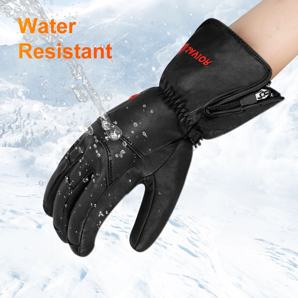 Heizdehandschuhe mit Touchscreen, wasserdicht, für Outdoor-Sport & Motorrad, batteriebetrieben