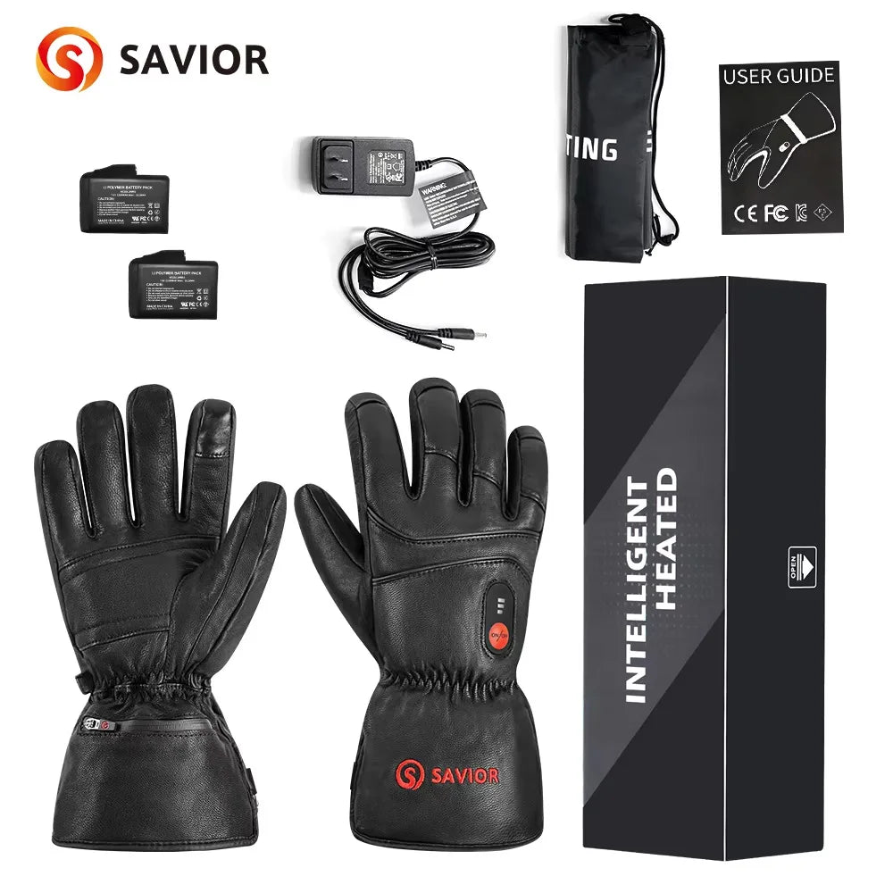 Heizdehandschuhe mit Touchscreen, wasserdicht, für Outdoor-Sport & Motorrad, batteriebetrieben