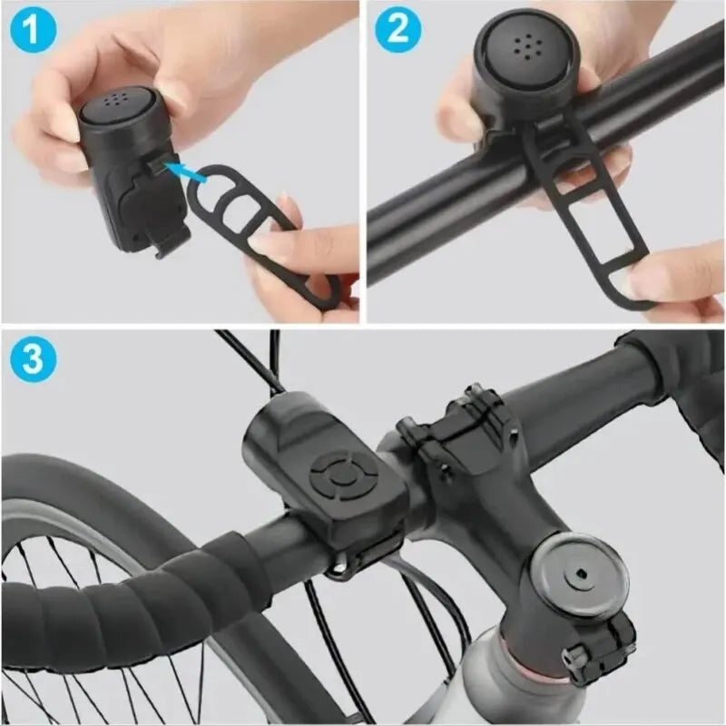 Elektrische Fahrradklingel mit 4 Tönen, Vibrationsalarm, wasserdicht & wiederaufladbar – für Mountainbikes