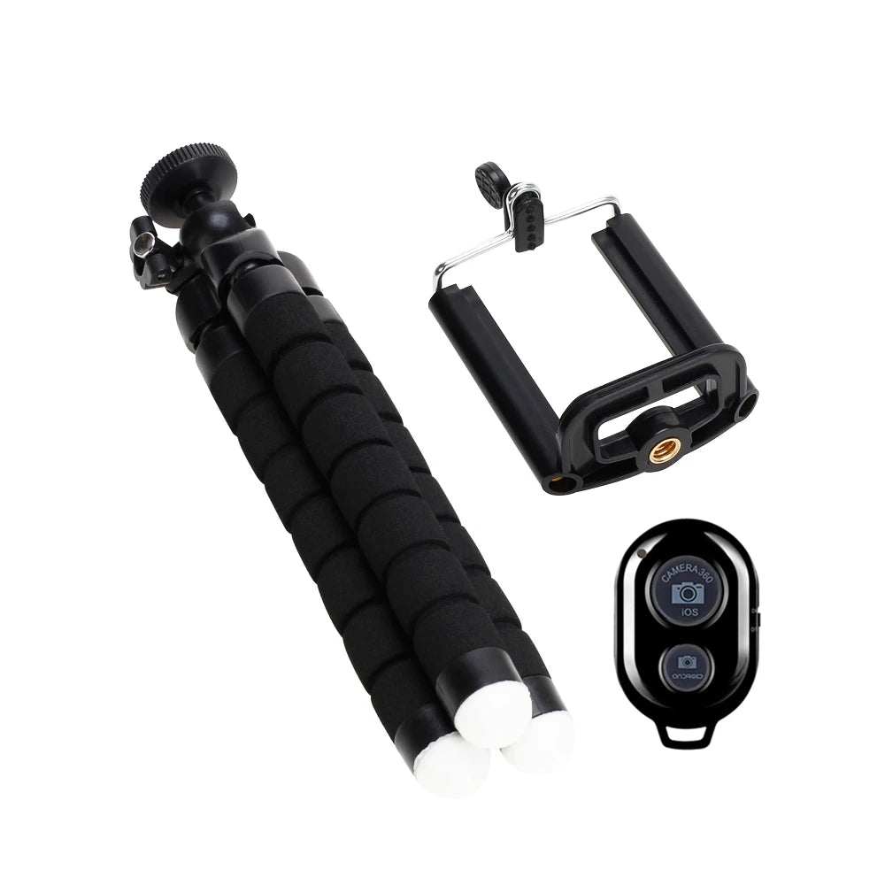 Flexibles Octopus Stativ für Handy, Kamera, Selfie, Monopod mit Fernsteuerung