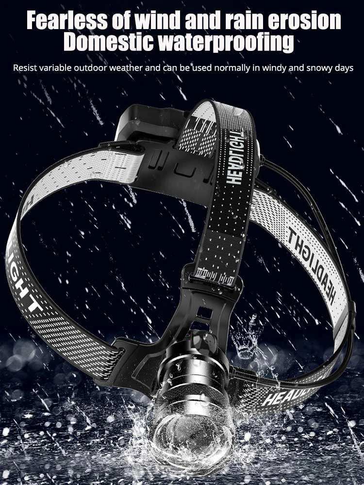 Fishing Lantern 500M Lumen Zoom Headlamp – XHP70, Sensor, USB-C, Wiederaufladbar