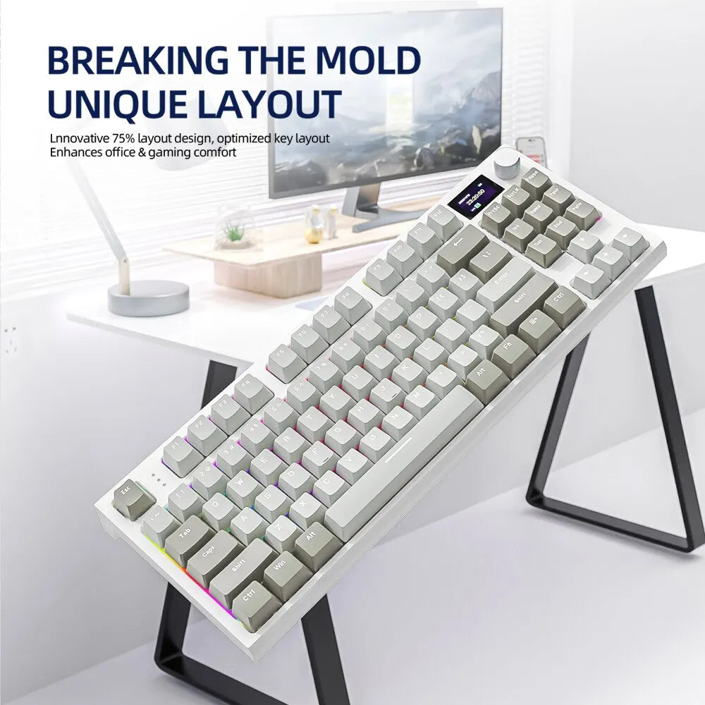 K86 Wireless Hot-Swap Keyboard mit Display & Drehregler – Bluetooth/2.4G für Gaming & Arbeit
