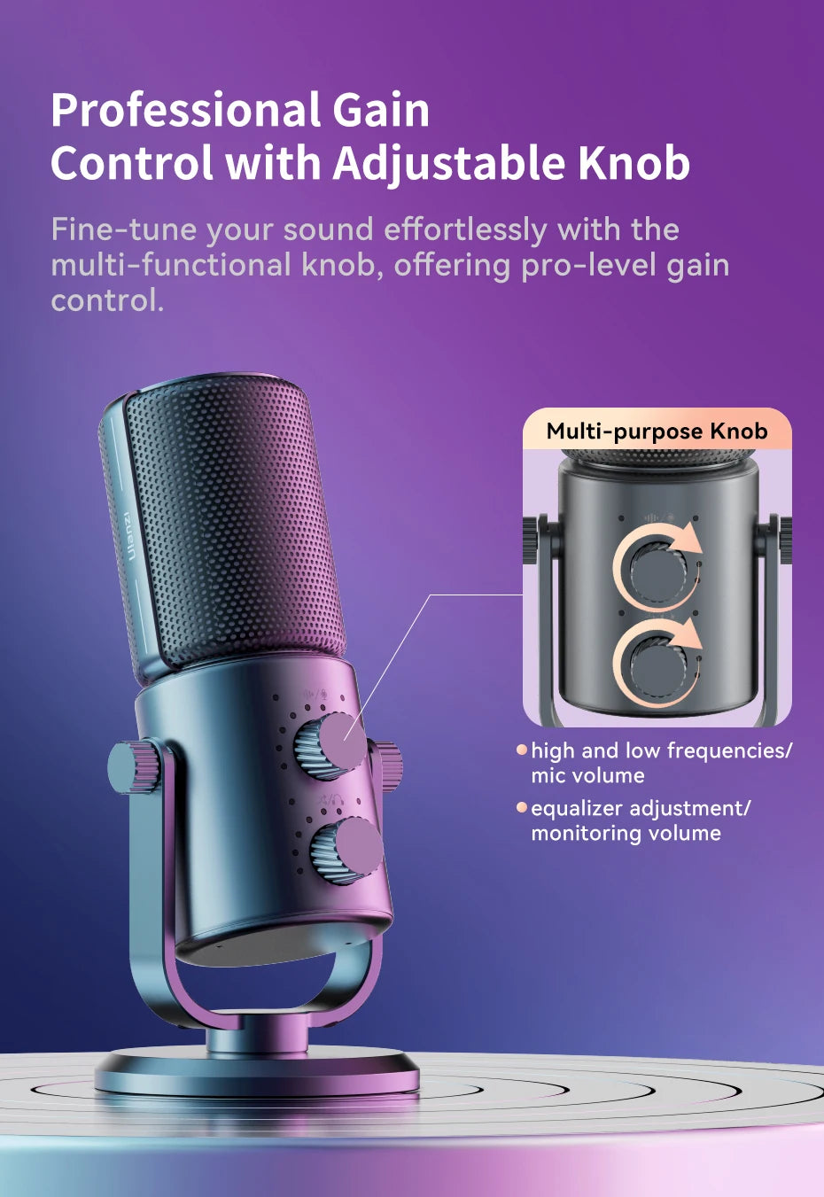 Ulanzi DCM-05 Kondensatormikrofon Cardioid für Gaming, Podcasting, Livestreaming, Meetings für Handy/PC