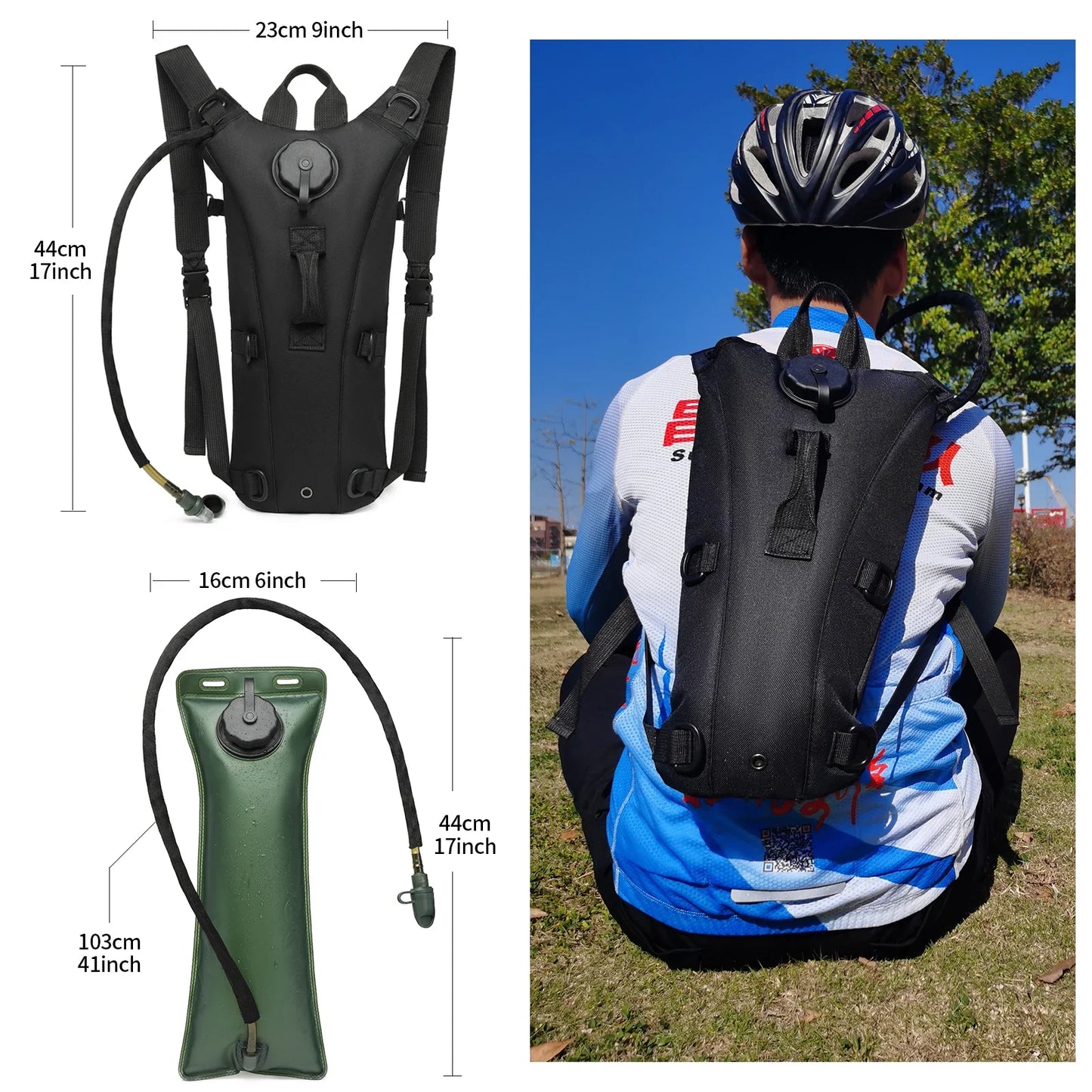 Military Camel Backpack mit 3L Trinkblase – ideal für Sport & Outdoor