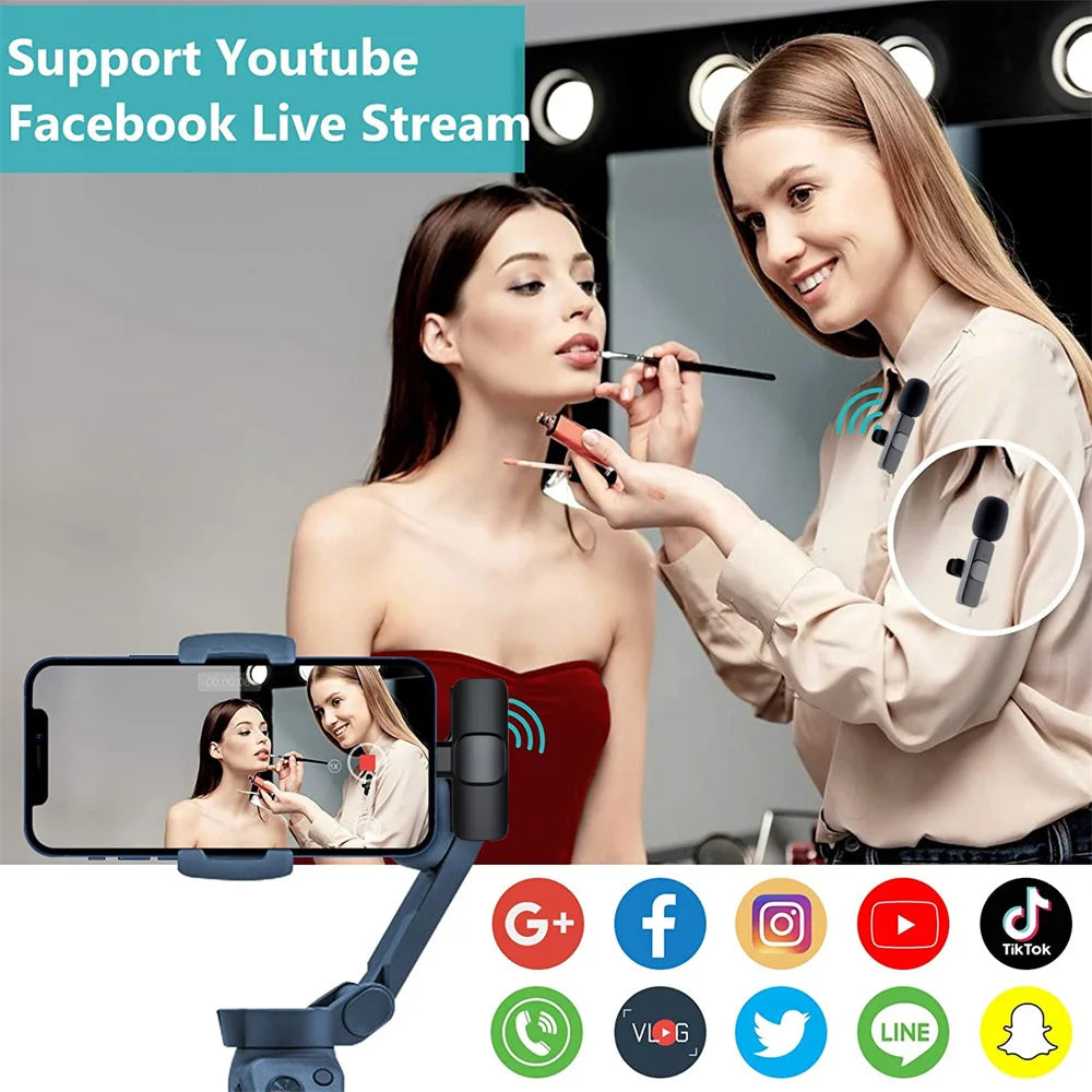Kabelloses Lavalier-Mikrofon für iPhone & Android – tragbar, lange Akkulaufzeit, ideal für Aufnahme, Livestream & Gaming
