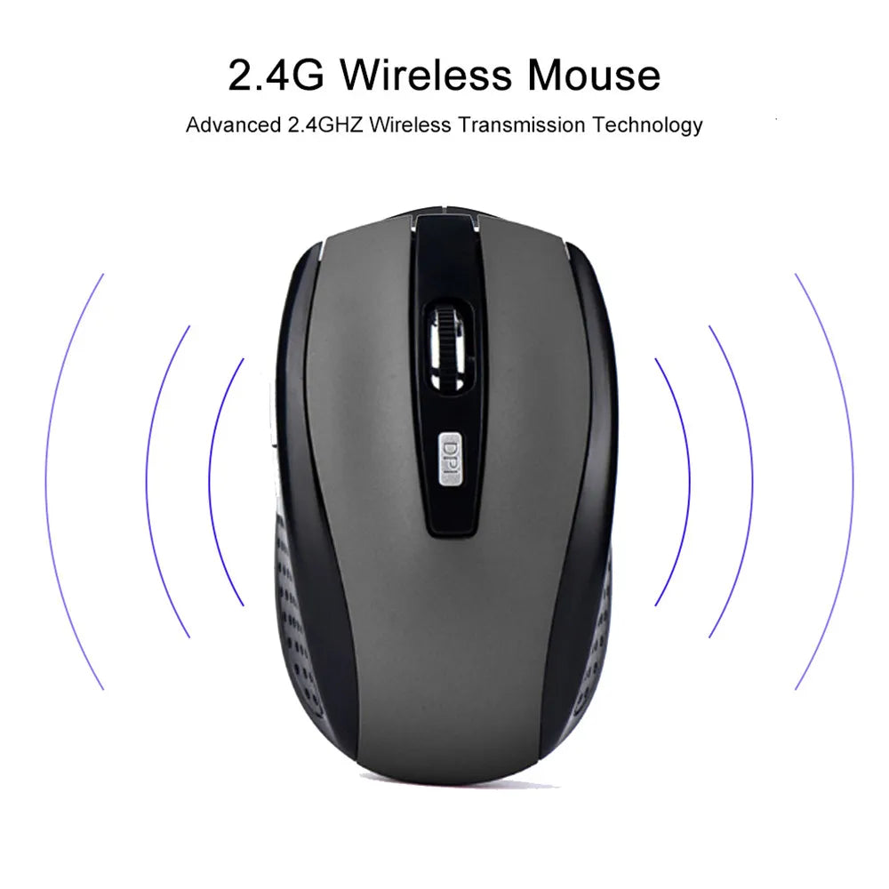 Kabellose leise Maus 2.4G – Tragbare Office-Maus mit einstellbarem DPI für Laptop & PC