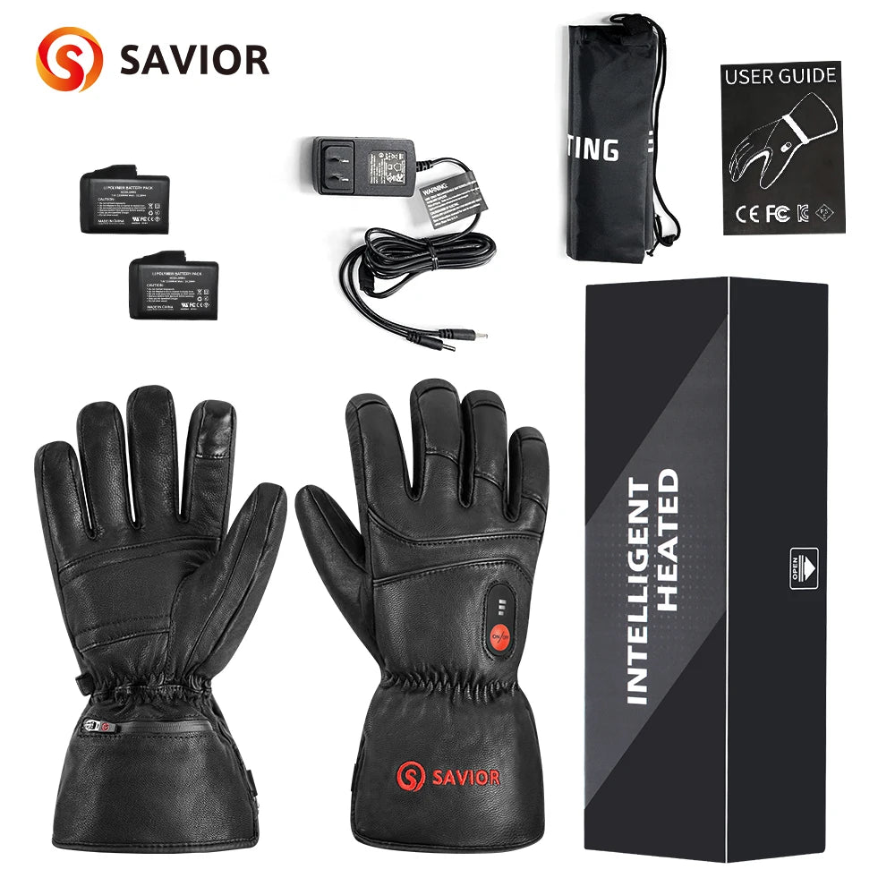Heizdehandschuhe mit Touchscreen, wasserdicht, für Outdoor-Sport & Motorrad, batteriebetrieben