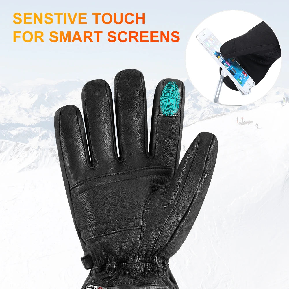 Heizdehandschuhe mit Touchscreen, wasserdicht, für Outdoor-Sport & Motorrad, batteriebetrieben