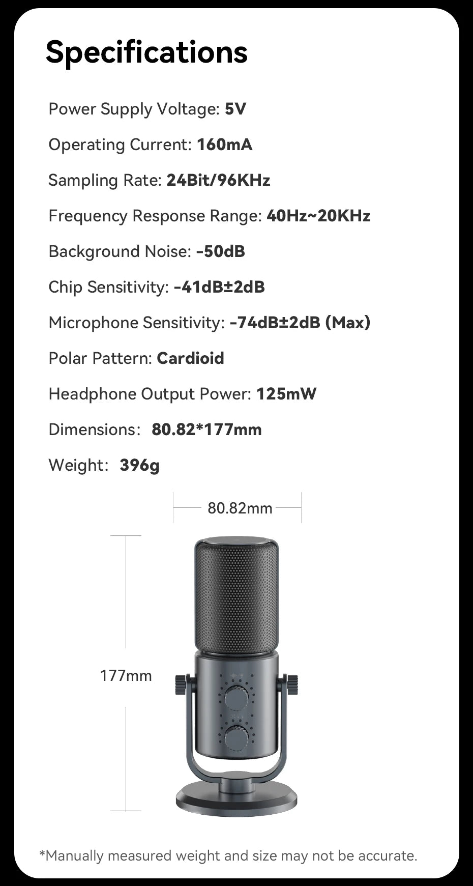 Ulanzi DCM-05 Kondensatormikrofon Cardioid für Gaming, Podcasting, Livestreaming, Meetings für Handy/PC